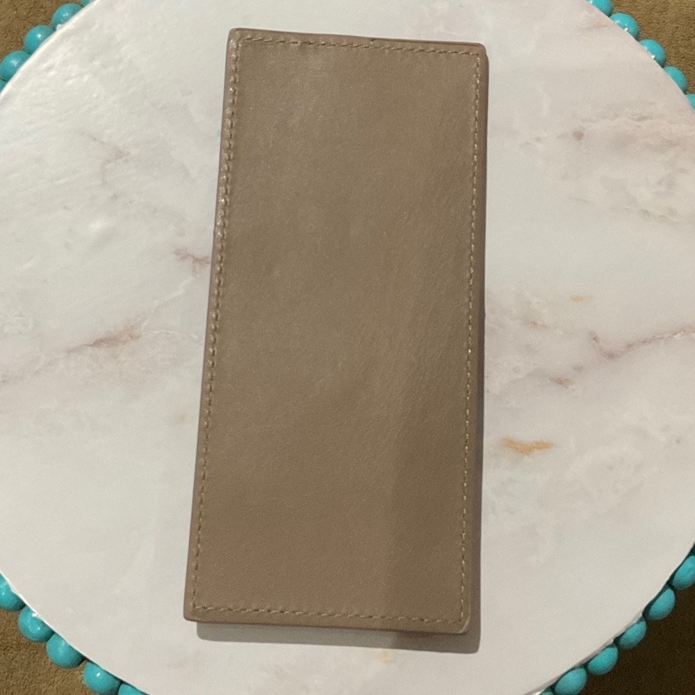 Badgley Mischka Taupe Card Holder with Gold Accent - Picture 2 of 2
